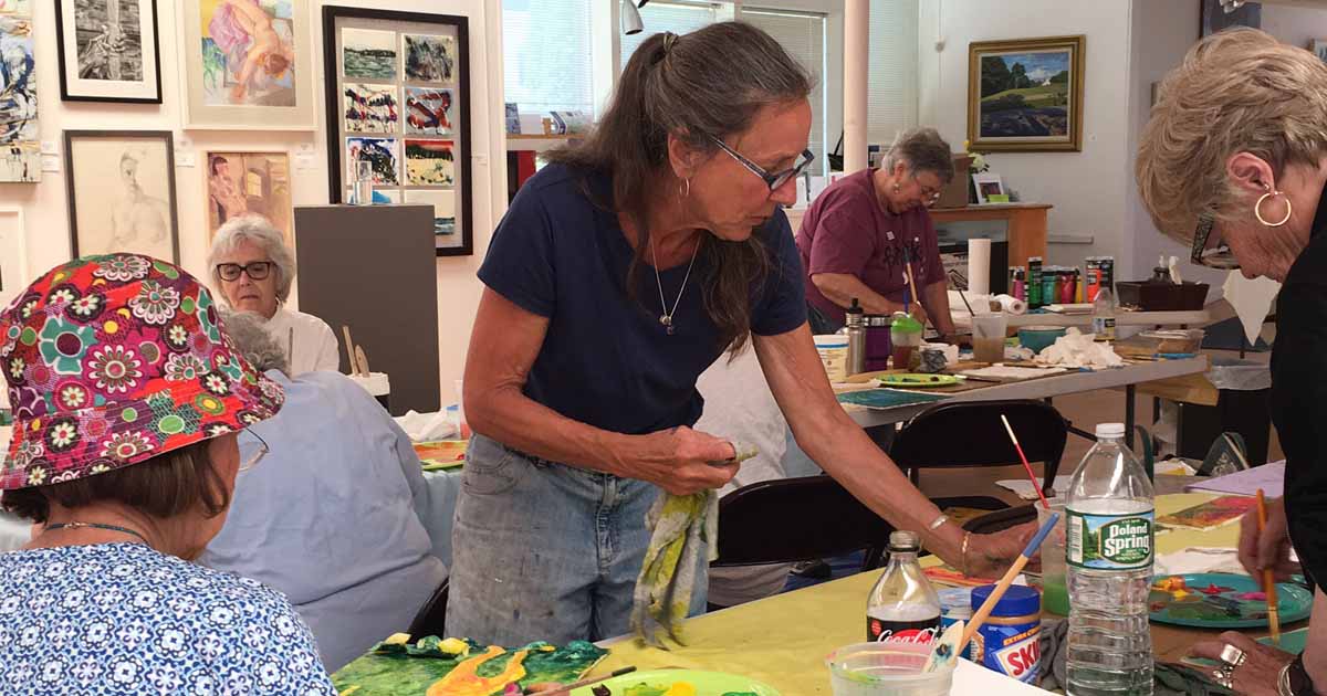 Let's Paint workshop at Barn Gallery in Ogunquit by Jayne Adams.