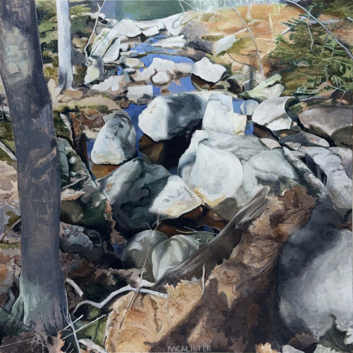 Cheryl McAlister; Sentinel; acrylic on linen; 36 x 36 x 1.5.